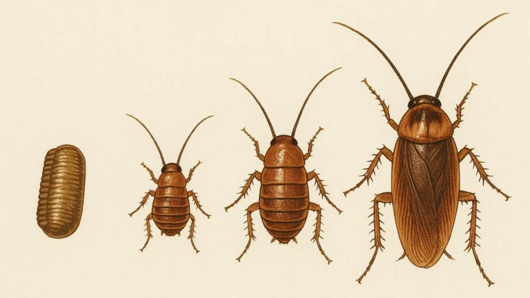 cucarachas en la cocina - esquema de cucaracha ninfa a adulta