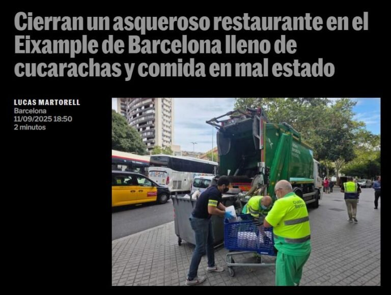 cucarachas en restaurante