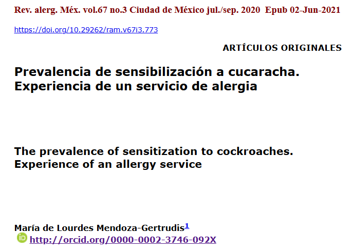 cucarachas y alergenos salud publica